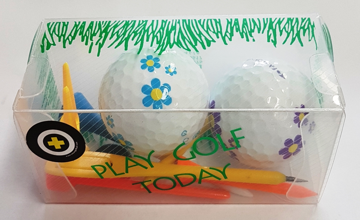 Vision Goker DAISY Golf Balls 2 Tees Gift Pack